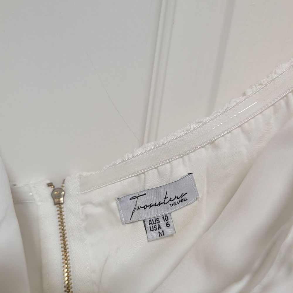 White Lace Celine Off-Shoulder Women’s Coord Set - Picture 4 of 7